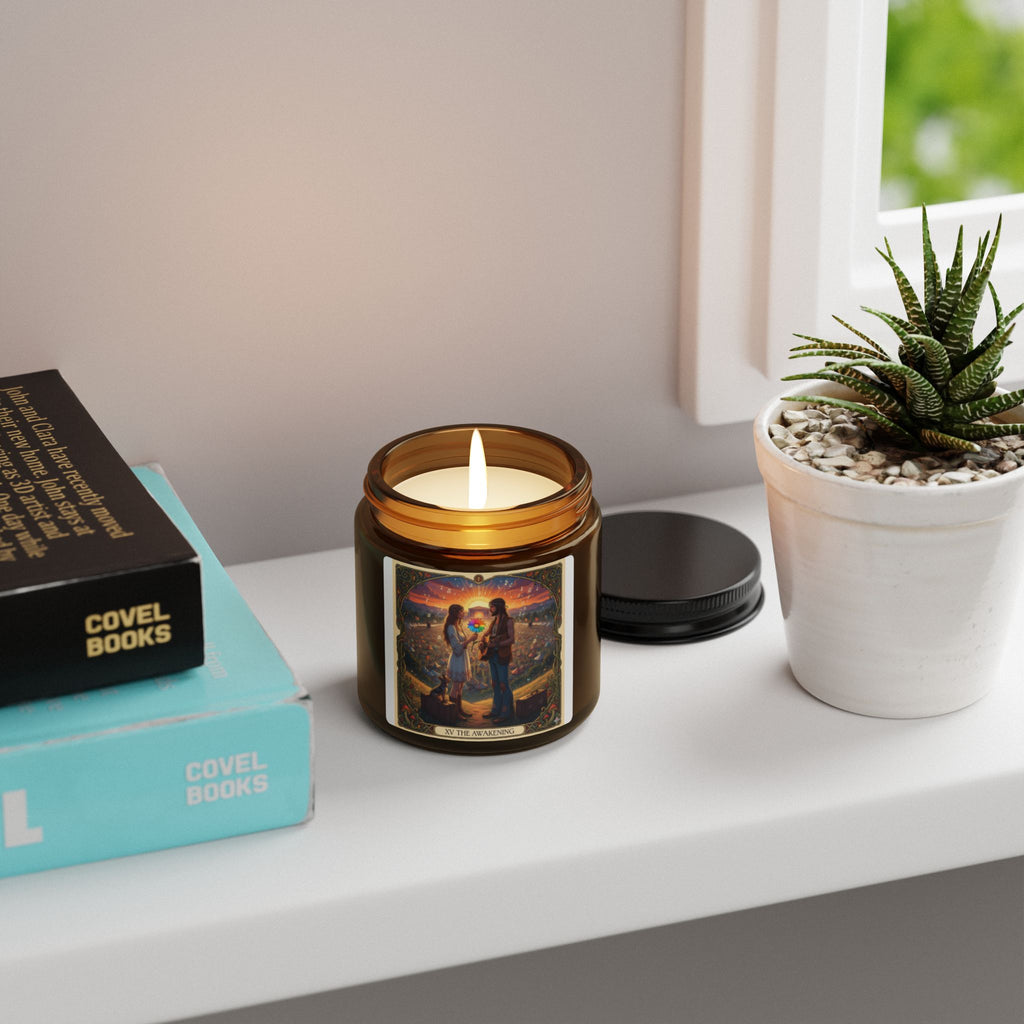The Awakening --- Hand -Poured Ritual Soy Candle — Amber Jar, (Scented)