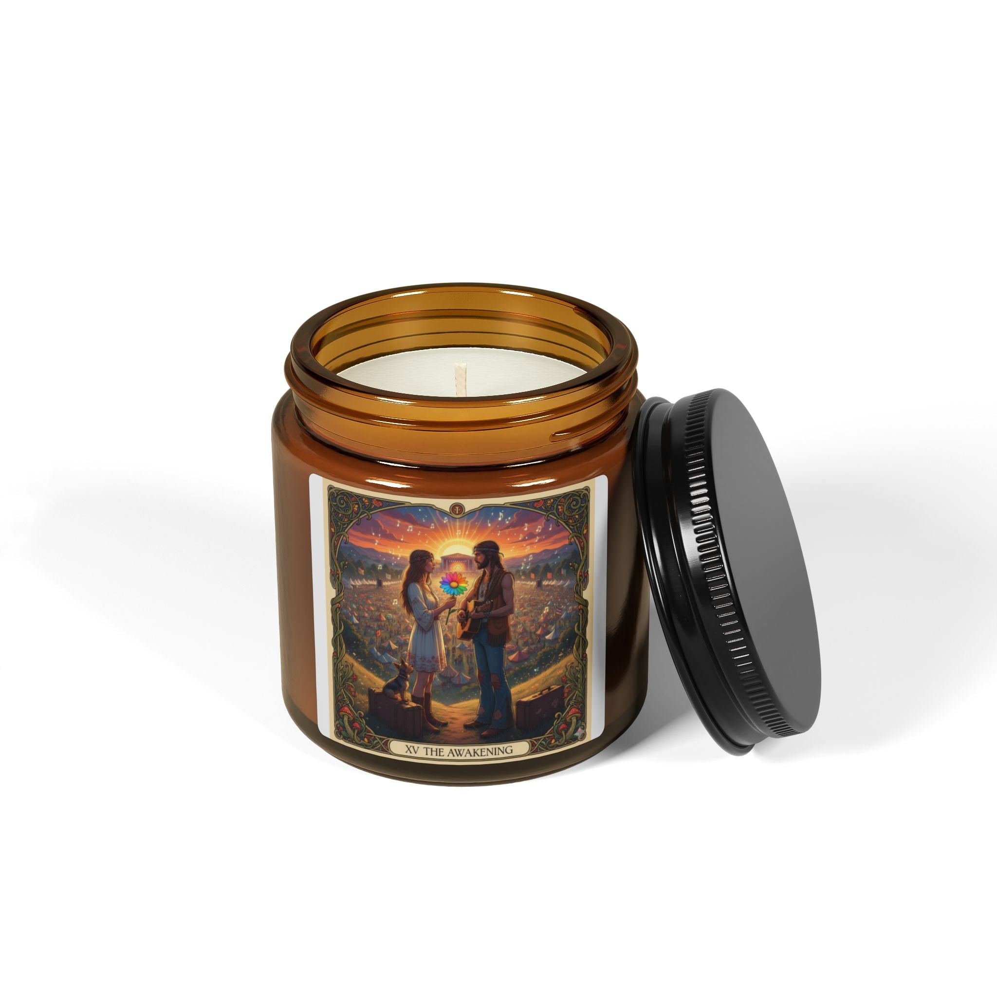 The Awakening --- Hand -Poured Ritual Soy Candle — Amber Jar, (Scented)