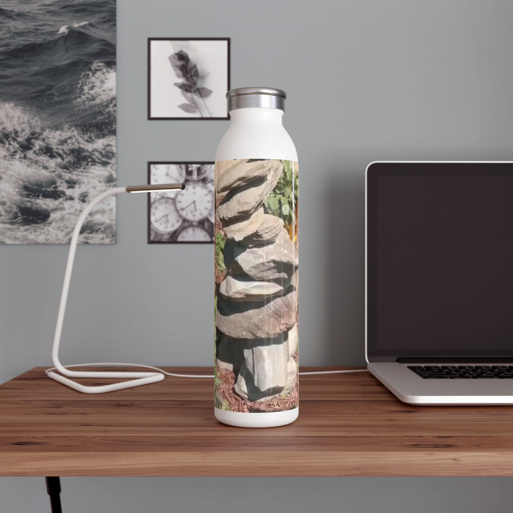 Slim Water Bottle — "My Rock Art" Nature Photo Stainless Reusable Bottle