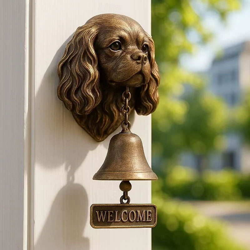 Dog welcome chime, vintage Bulldog Dobermann chime, metal merchant chime – wall decor for home/office entrance.