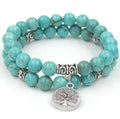 Ruberthen Tree of Life jewelry Yoga Mala Bracelet Stone Healing Protection Elastic Beaded Stacking Bracelet Spiritual jewelry
