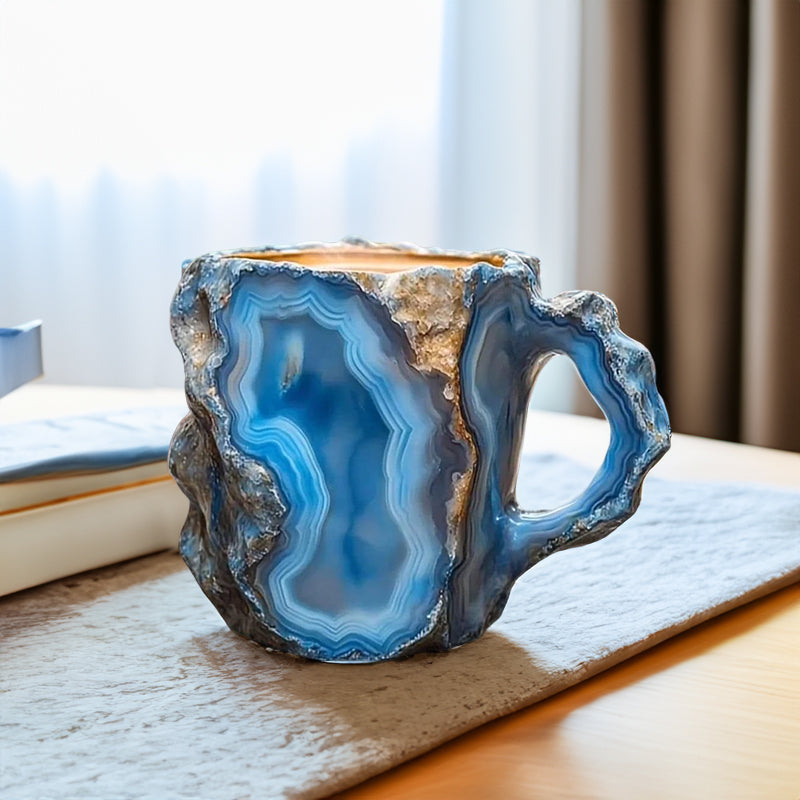 Healing & Spiritual Gifts: New Multi-Color Natural Mineral Crystal Mug. Colorful Crystal Christmas Mug for Coffee, Perfect for Festival.