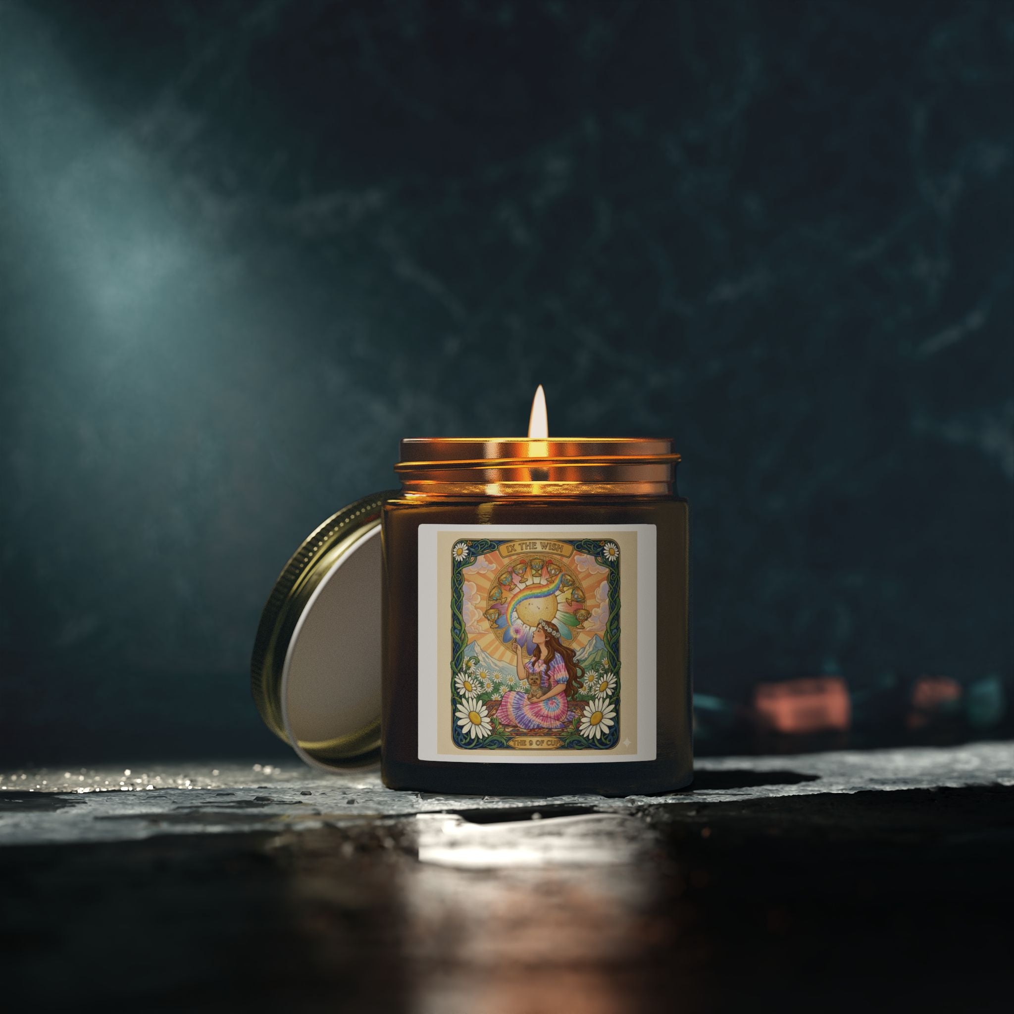 The "Wish Fulfilled" Ritual  Soy Candle— Bohemian Floral Jar (4oz/9oz)