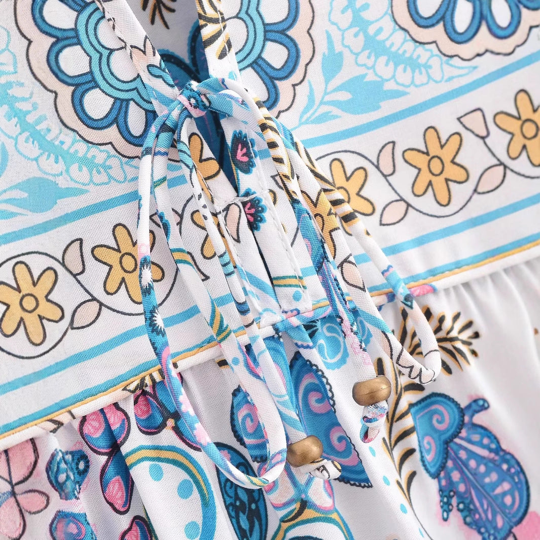Printed Bohemian long dress for women