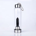 Natural Crystal Quartz Crystal Gemstone Water Bottle Wand Point Reiki Healing Crystal Glass Healing Bottle Glass Elixir Cup