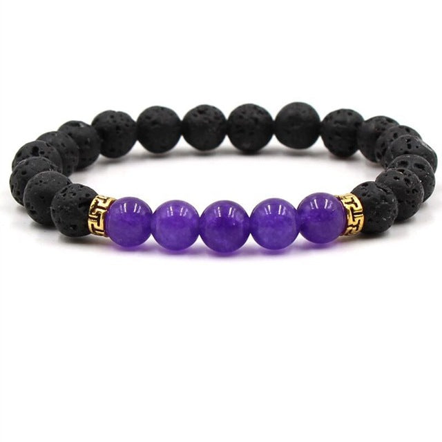Buddha Bless Lose Weight Chakra Bracelet Black Lava Healing Balance Beads Reiki Buddha Prayer Natural Stone Bracelet For Women