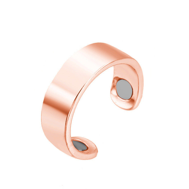 Creative Ring Magnetic Health Ring Rose Gold Magnet Open Ring Gold Silver