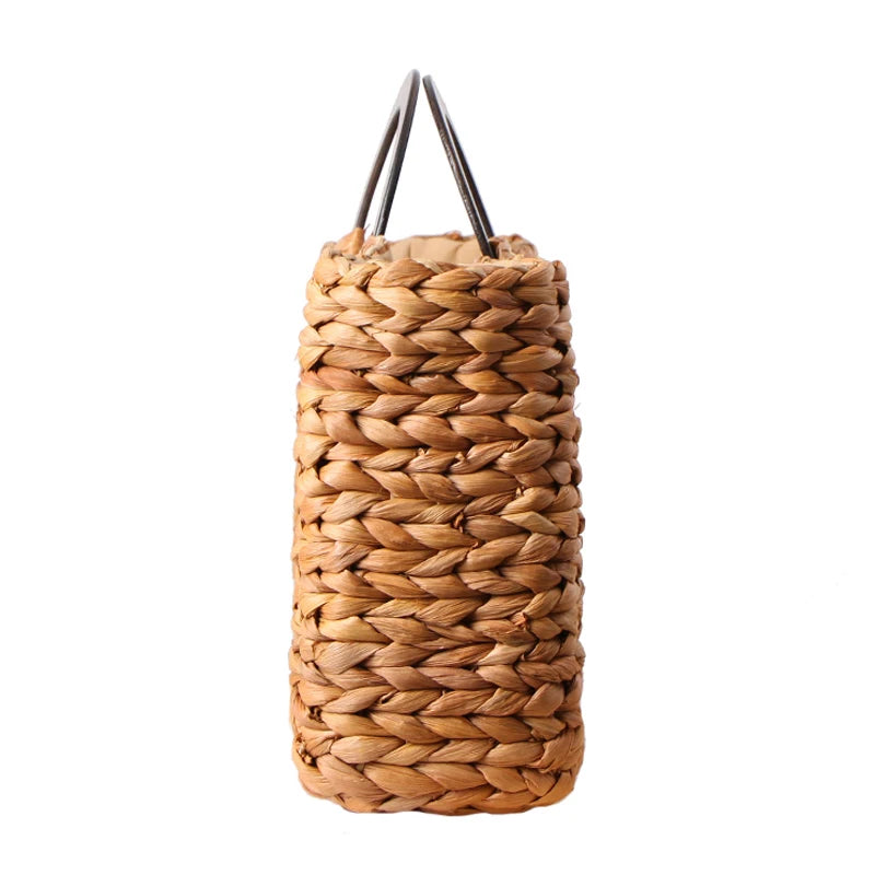 Women Vintage Rattan Handbag Female Bohemian Summer Beach Straw Bags Lady Simple Weave Bag Handmade Casual Large Tote